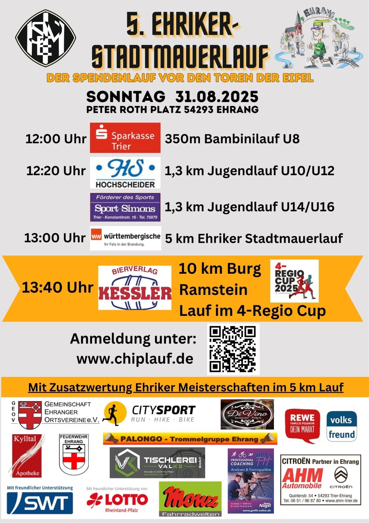Stadtmauerlauf Werbung 4-REGIO-Cup - 5. Ehriker Stadtmauerlauf